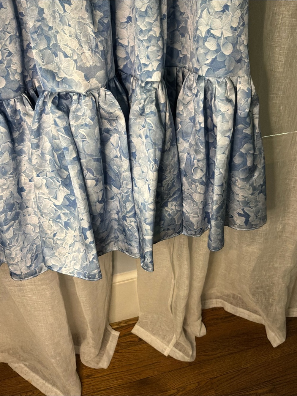 Sachin + Babi Sleeveless Light Blue Floral V-Neck Floor Length Formal Dress - Picture 6 of 10